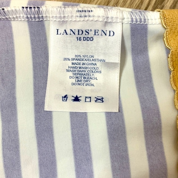 Lands’ End Tankini Top, 16DDD, Navy & White Stripes - Picture 3 of 4